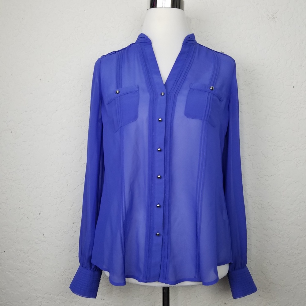 White House Black Market Women top size 6 blouse b